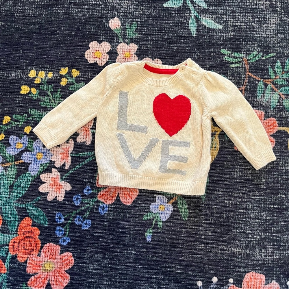 GAP Baby Cream and Red Heart Sweater